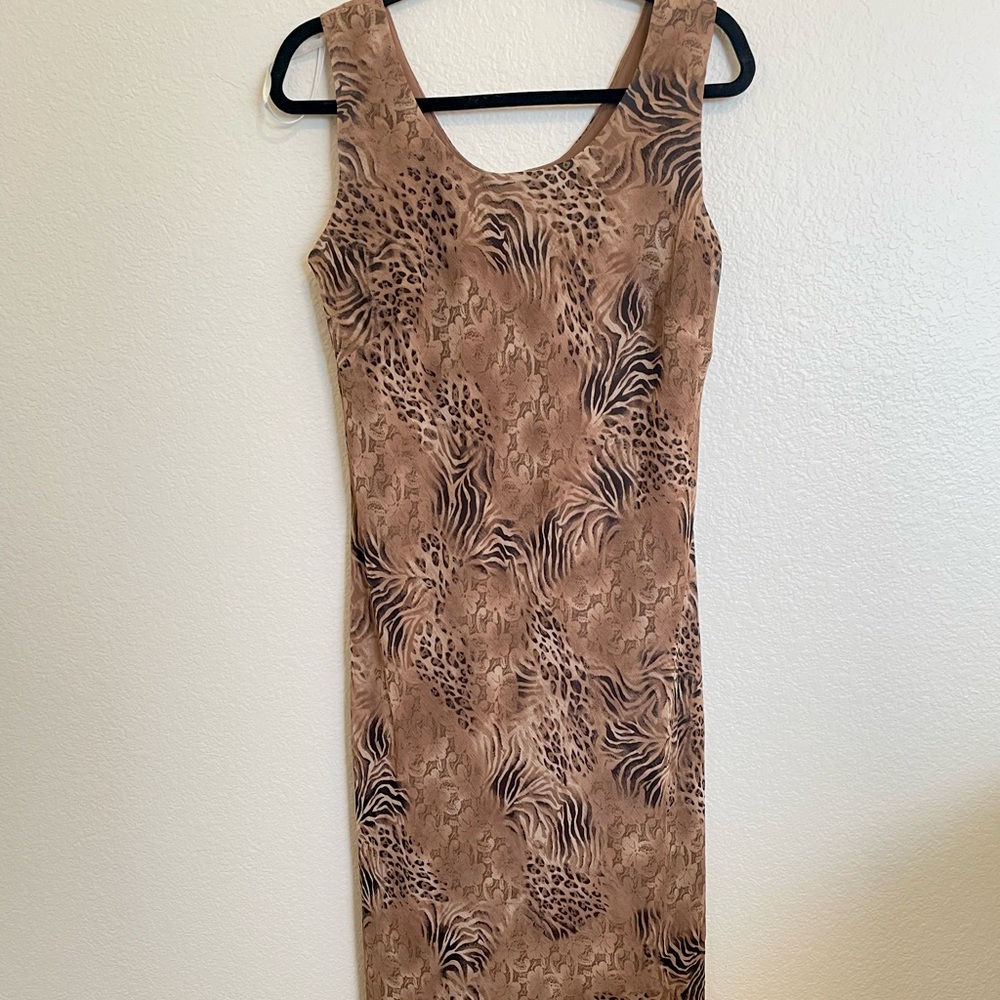 Scoop Neck Long Animal Print Maxi Dress 💫